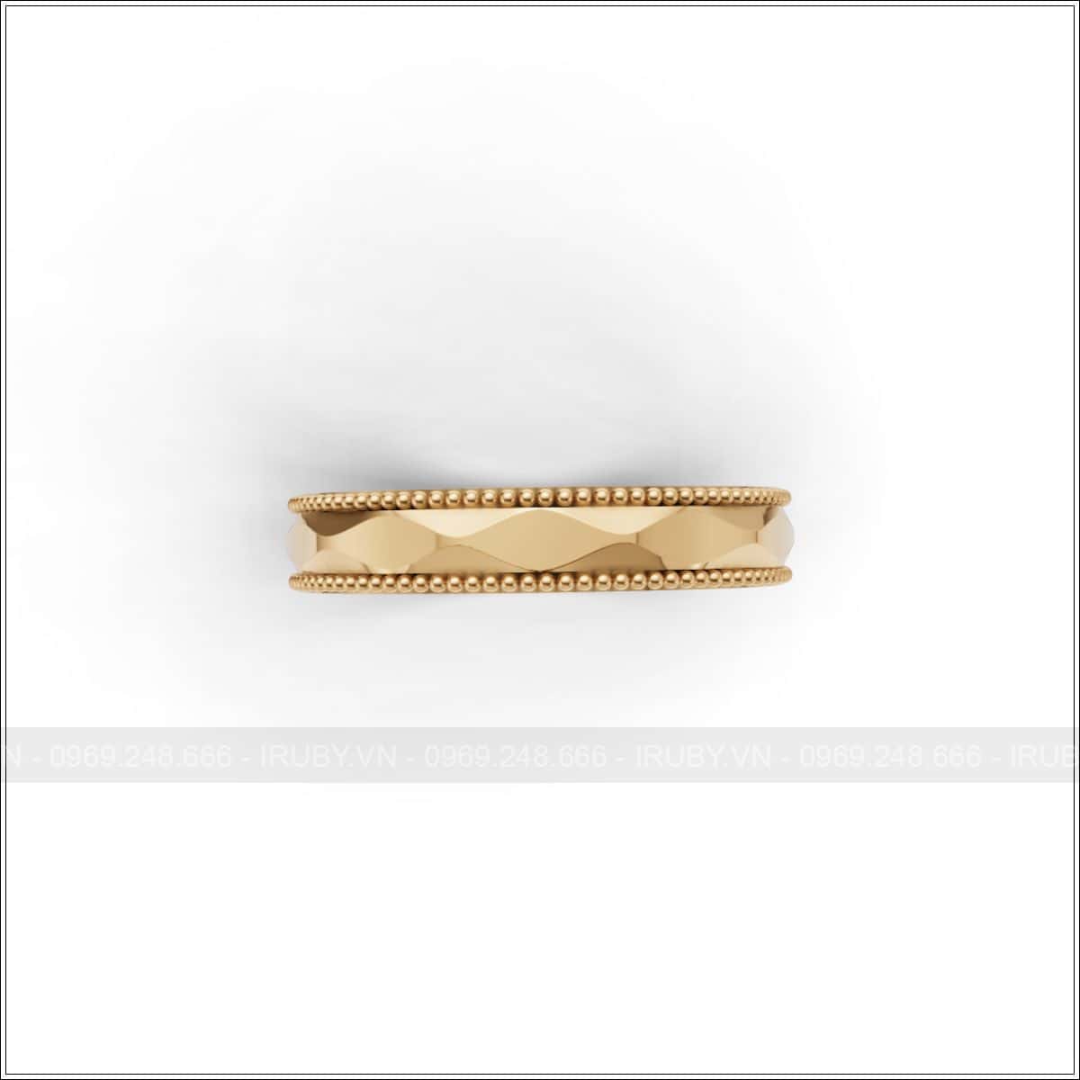 Nhẫn cưới milgrain vát cạnh đính đá sang trọng hiện đại – IRNC037