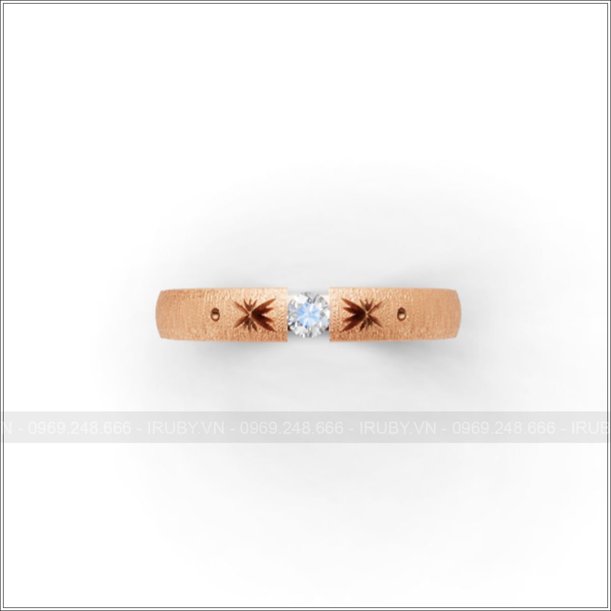 Nhẫn cưới phay mờ khắc tia lấp lánh sang trọng – IRNC033