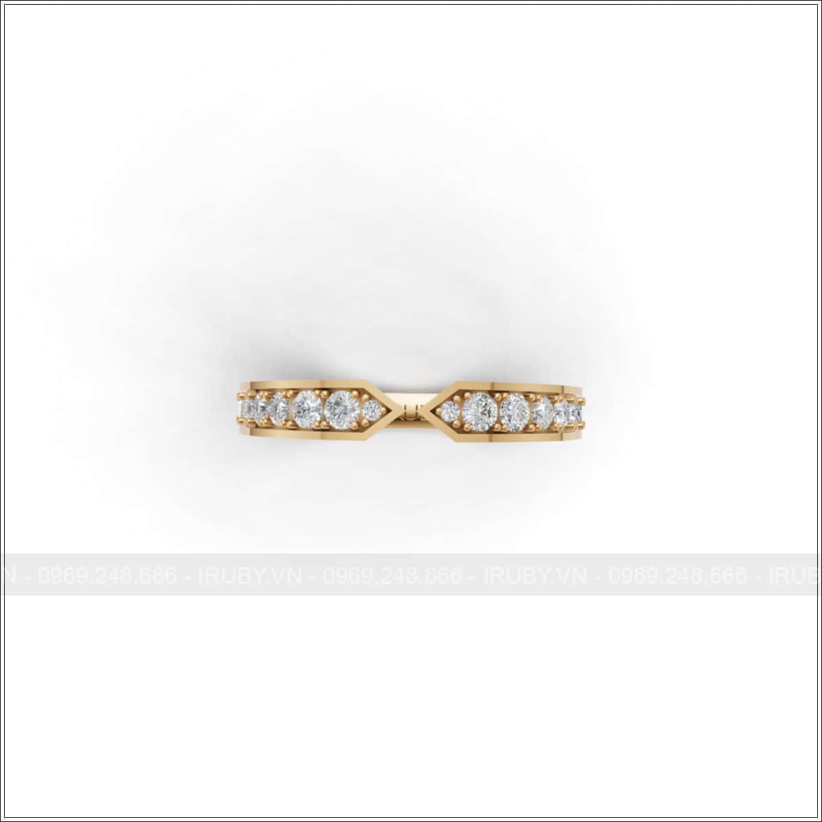 Nhẫn cưới thiết kế hở độc đáo đính đá tinh xảo – IRNC042
