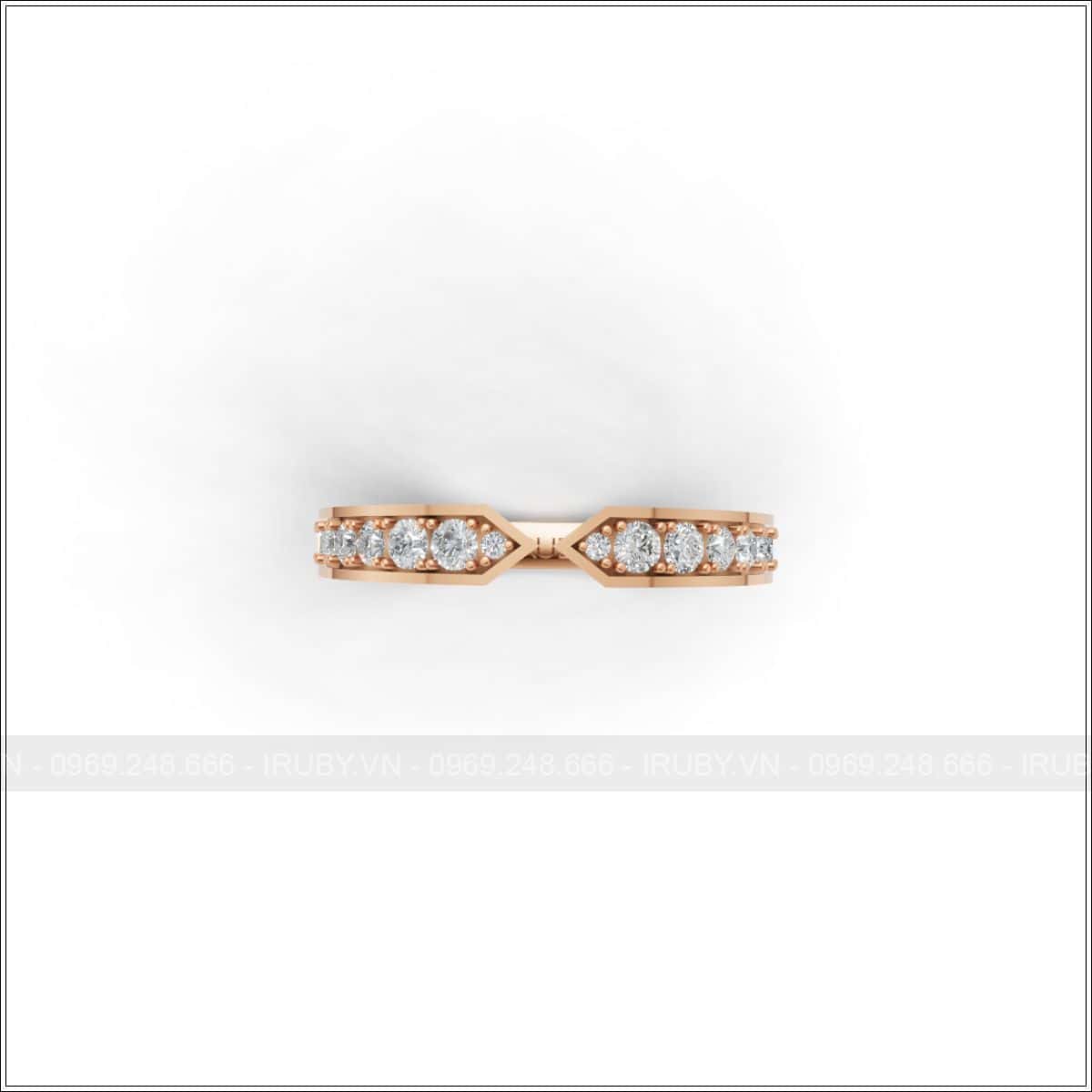 Nhẫn cưới thiết kế hở độc đáo đính đá tinh xảo – IRNC042