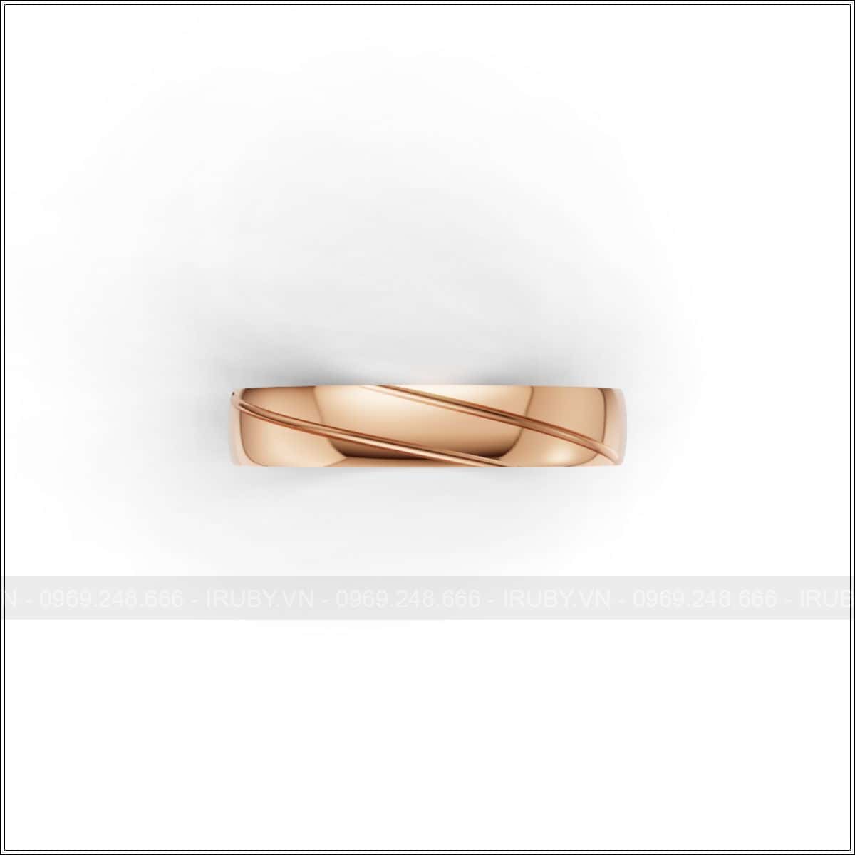 Nhẫn cưới thiết kế rãnh chéo đính đá tinh xảo – IRNC048