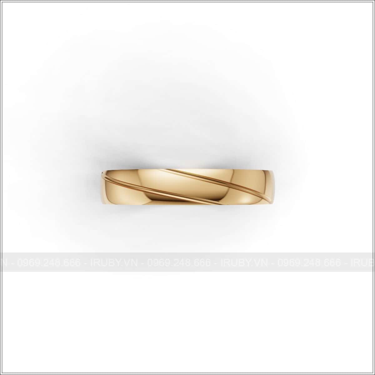 Nhẫn cưới thiết kế rãnh chéo đính đá tinh xảo – IRNC048