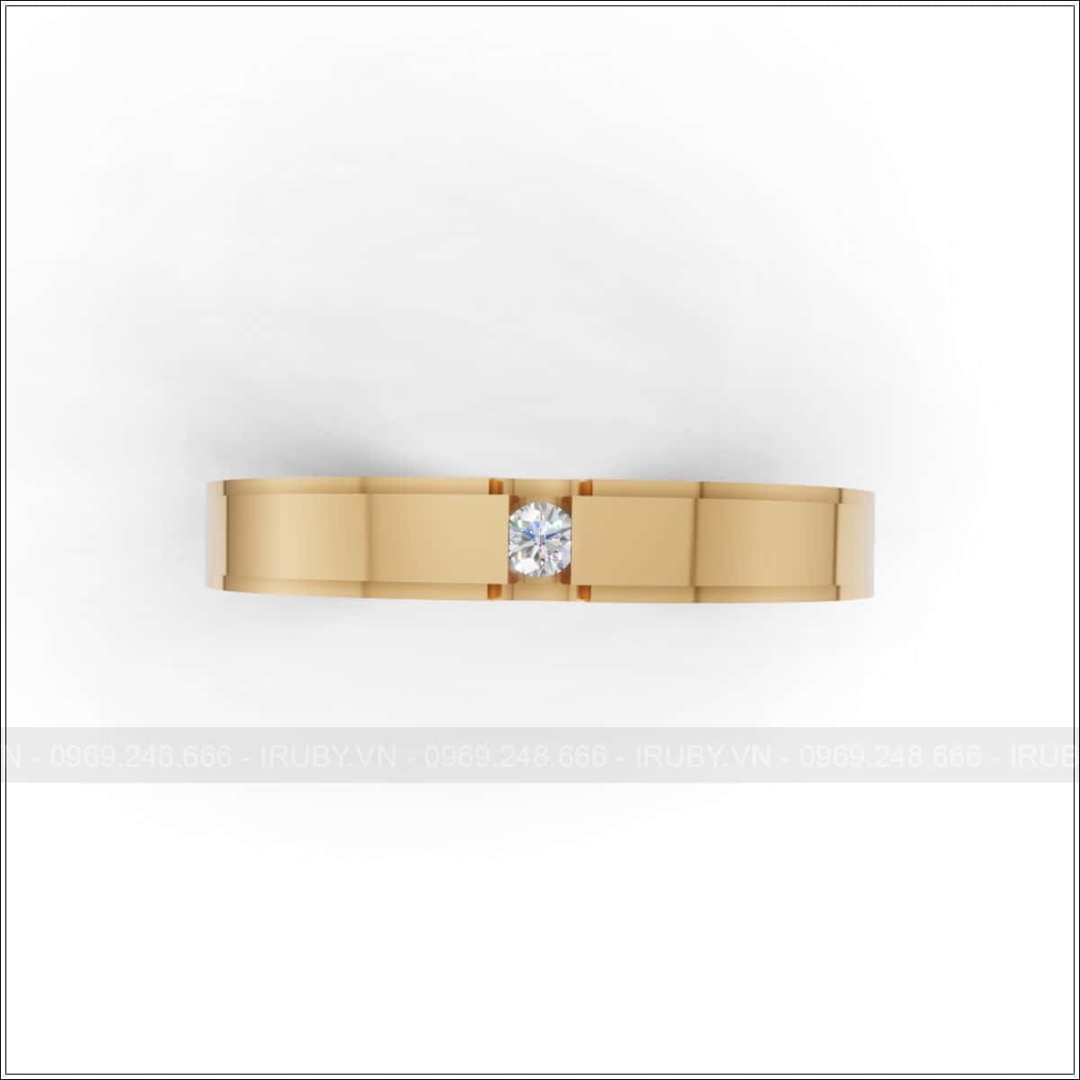Nhẫn cưới thiết kế tối giản đính đá sang trọng đẹp – IRNC039