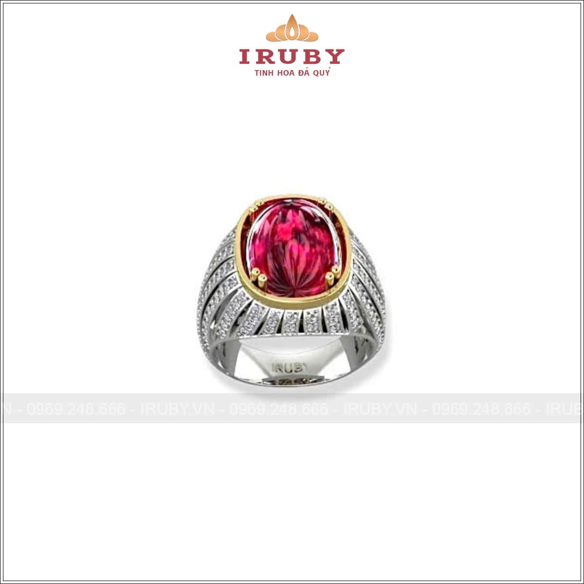 Nhẫn nam Ruby cabochon 6,92ct full kim cương – IRRC186 2512100692