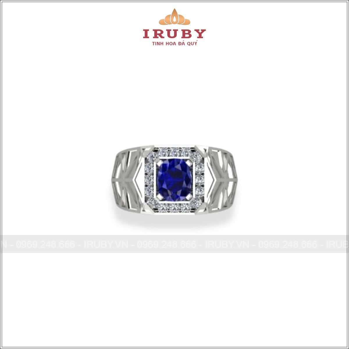 Nhẫn nam Sapphire xanh lam mẫu Victory