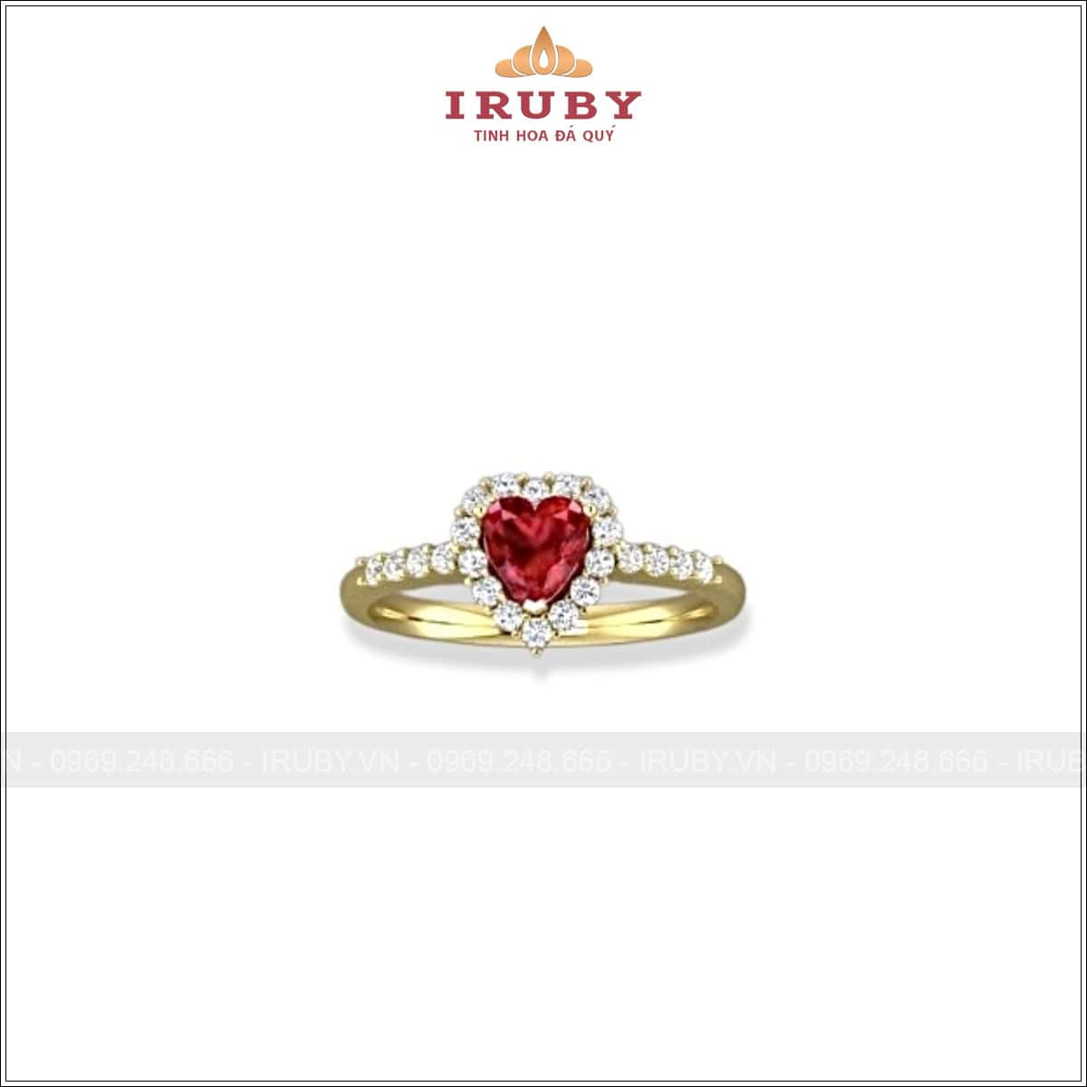 Nhẫn nữ Ruby facet trái tim kết kim cương – IRRF22 2538057