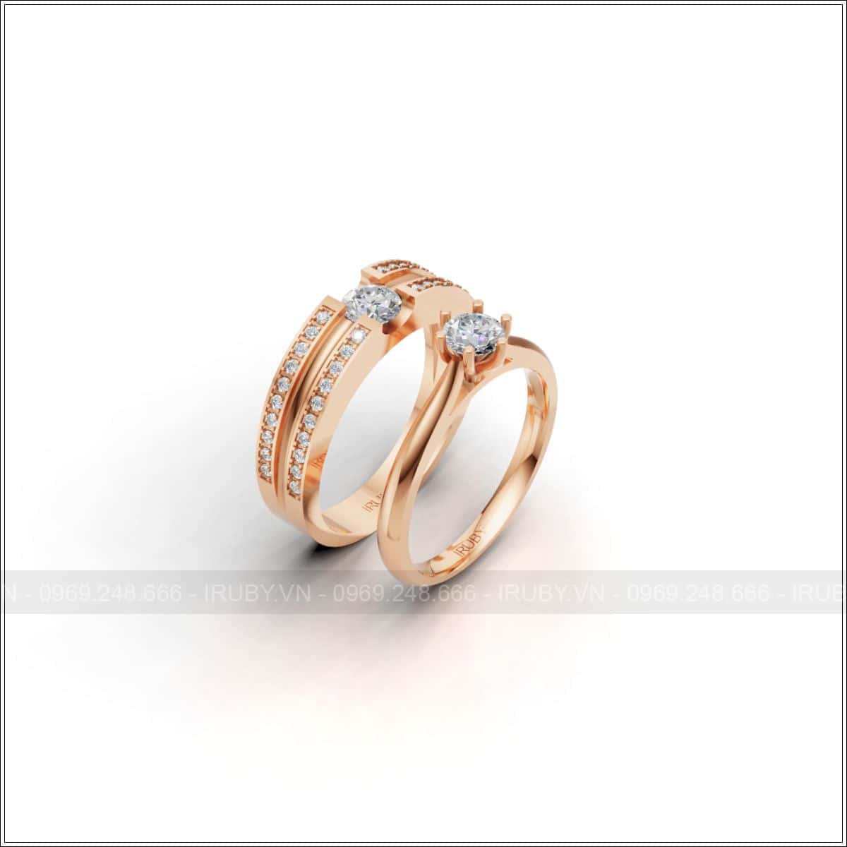 Tuyệt tác nhẫn cưới kim cương song hành vĩnh cửu – IRNC043