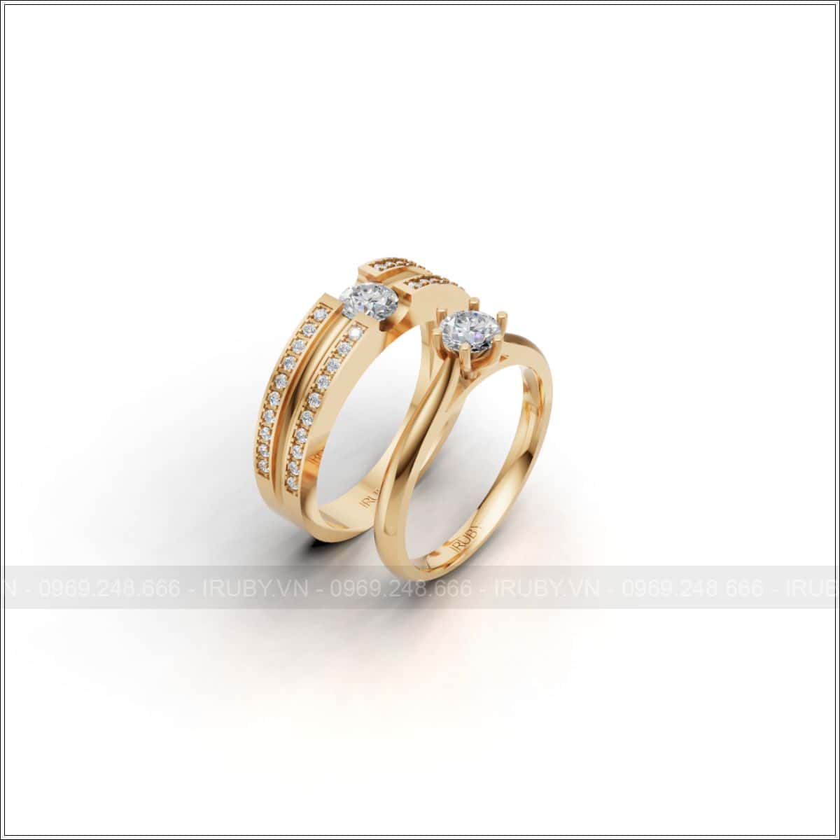Tuyệt tác nhẫn cưới kim cương song hành vĩnh cửu – IRNC043