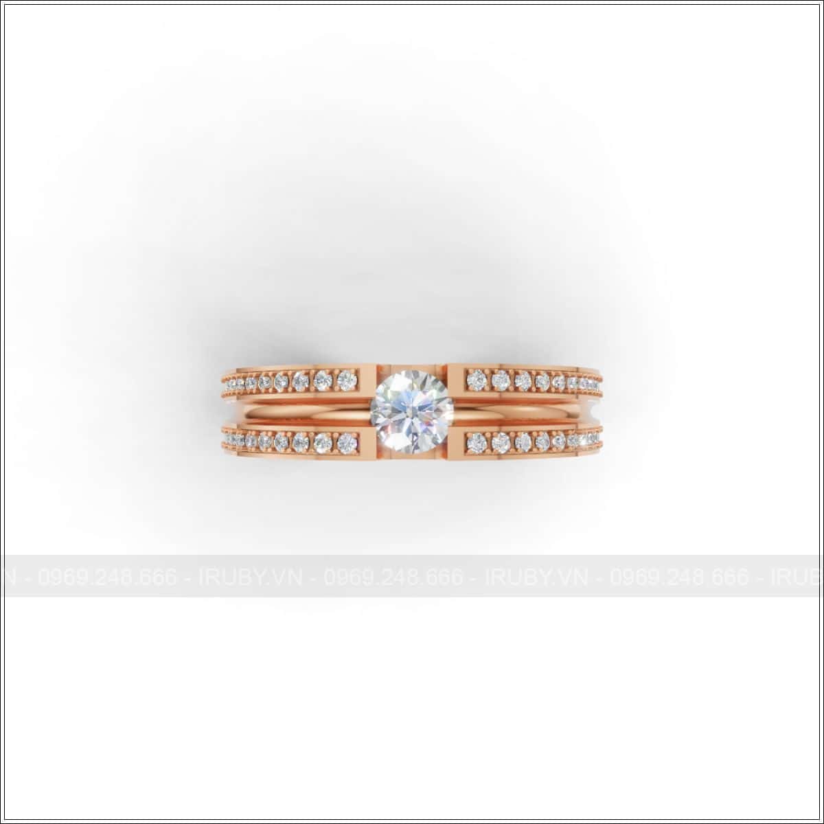 Tuyệt tác nhẫn cưới kim cương song hành vĩnh cửu – IRNC043