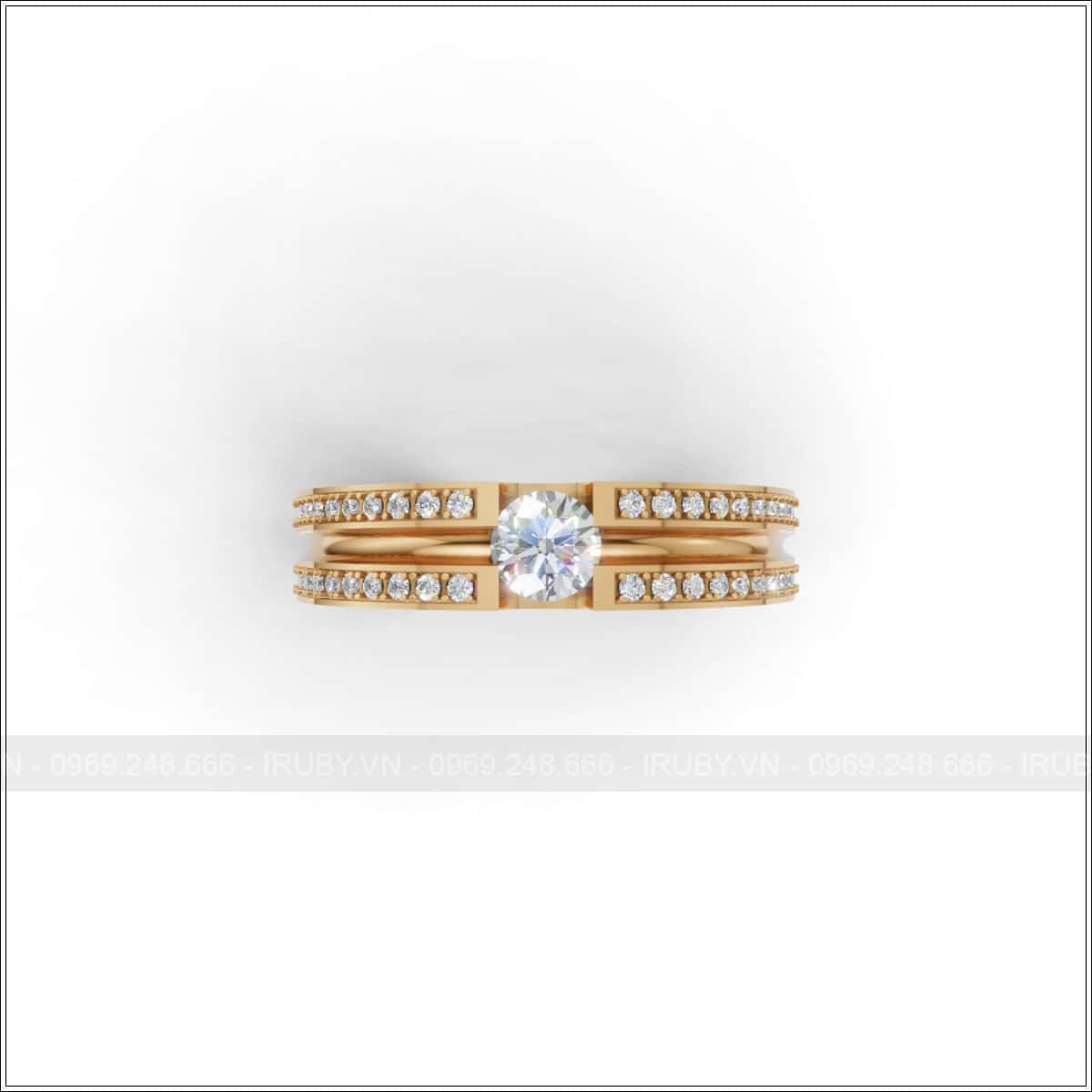 Tuyệt tác nhẫn cưới kim cương song hành vĩnh cửu – IRNC043