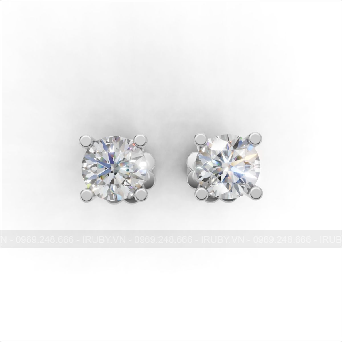 Bông tai kim cương Bloom Halo rực rỡ – IRHTKC 033