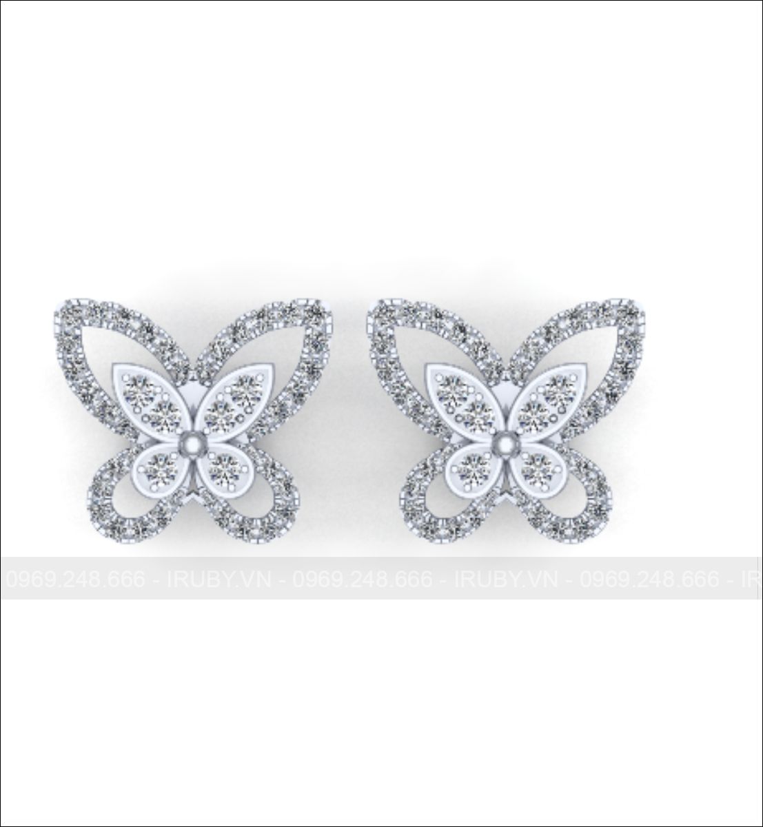 Bông tai kim cương Butterfly Aura cao cấp – IRHTKC 035