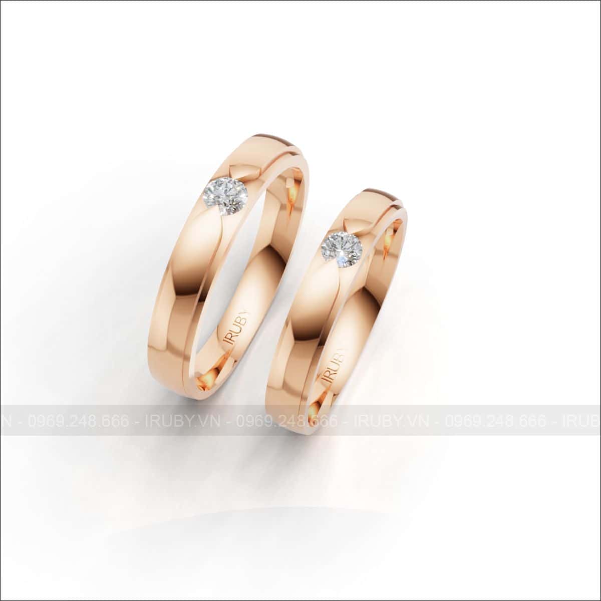 Nhẫn cưới kim cương Classic Bezel tinh giản – IRNC051