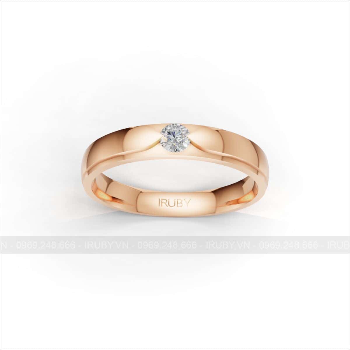 Nhẫn cưới kim cương Classic Bezel tinh giản – IRNC051