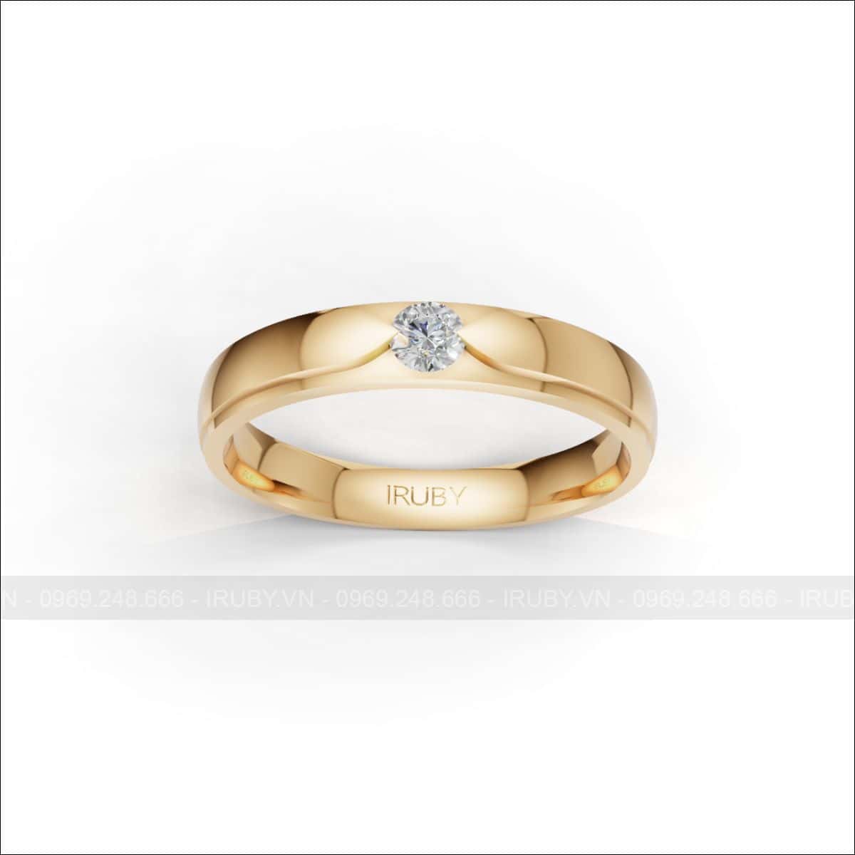 Nhẫn cưới kim cương Classic Bezel tinh giản – IRNC051