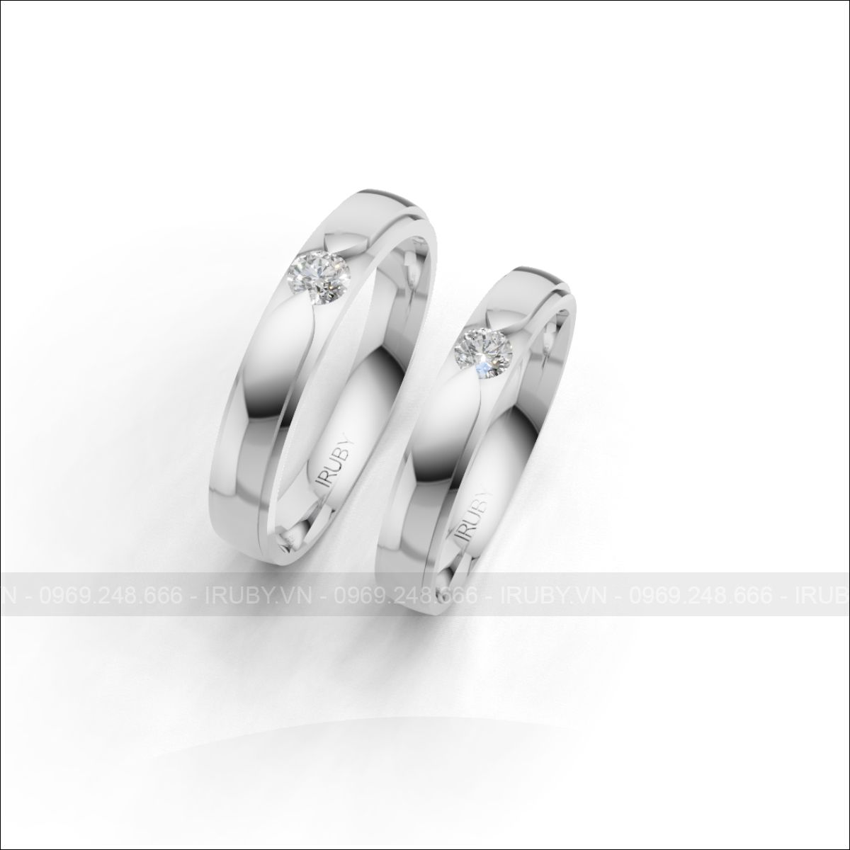 Nhẫn Cưới Kim Cương Classic Bezel Tinh Giản – IRNC051