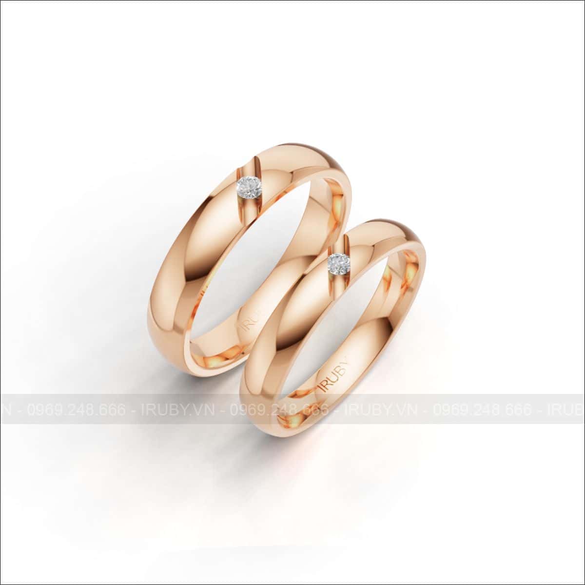 Nhẫn cưới kim cương Cross light hiện đại – IRNC056