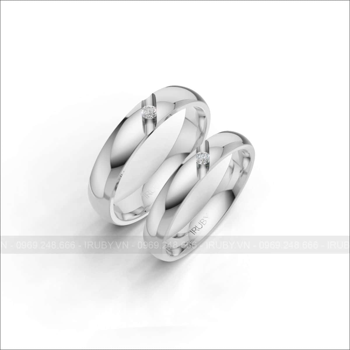 Nhẫn cưới kim cương Cross light hiện đại – IRNC056
