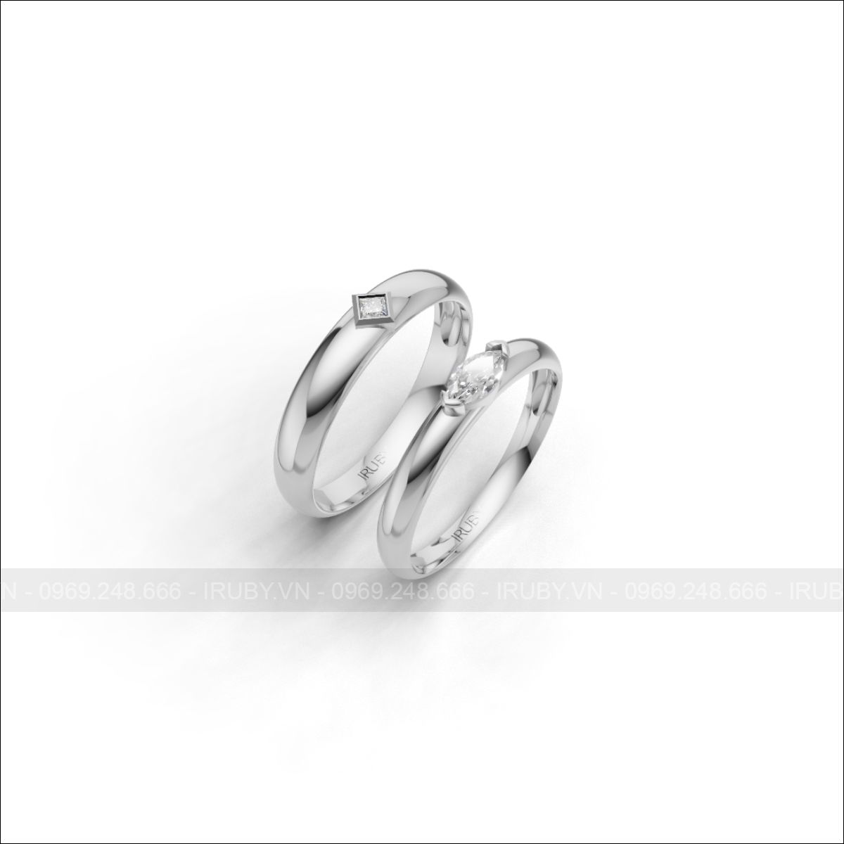Nhẫn cưới kim cương diamond duo modern – IRNC057