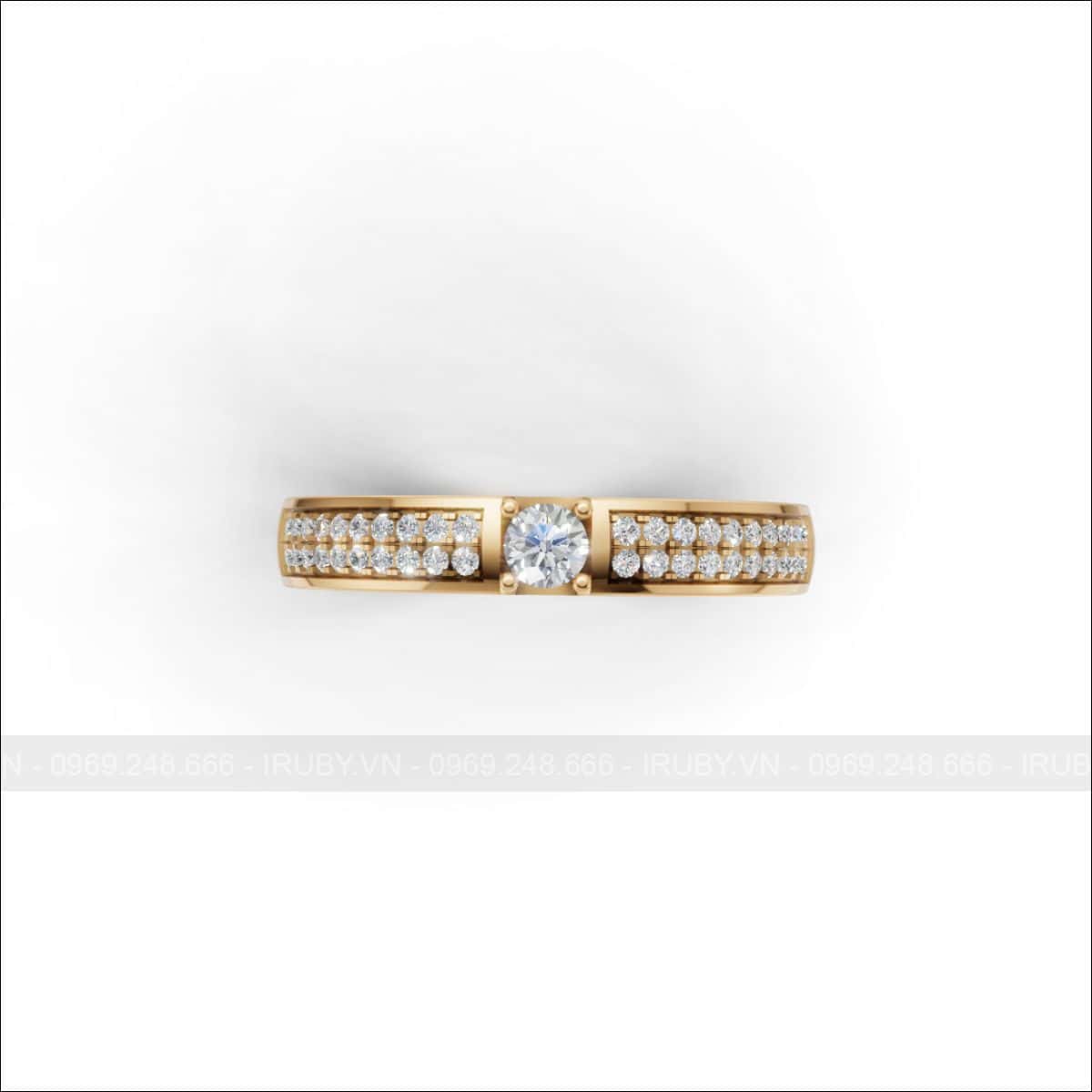 Nhẫn cưới kim cương Double Pavé sang trọng – IRNC054