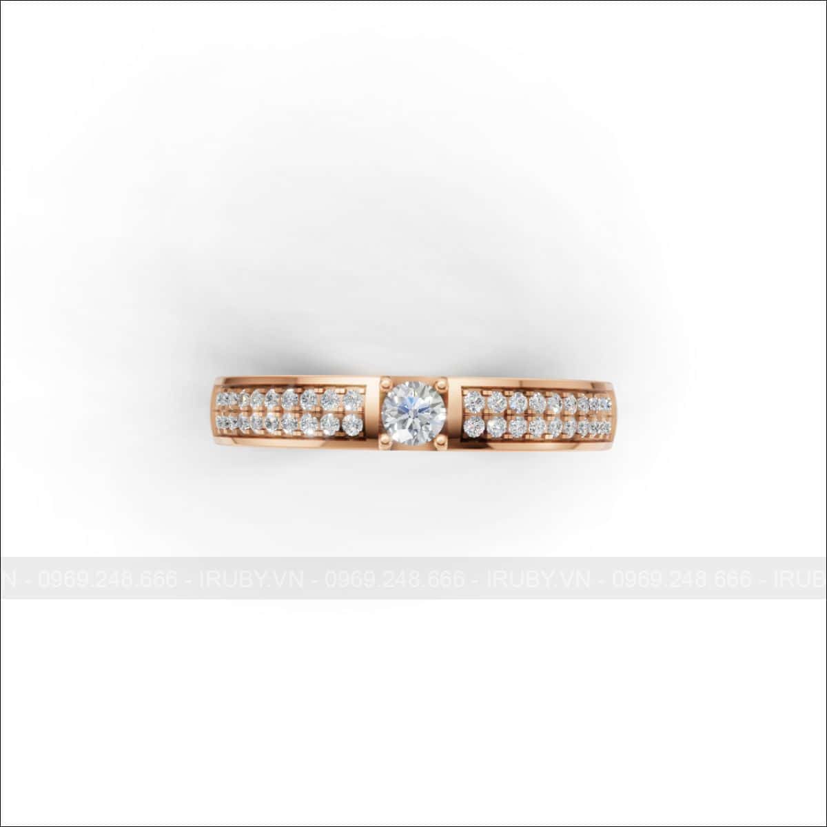 Nhẫn cưới kim cương Double Pavé sang trọng – IRNC054