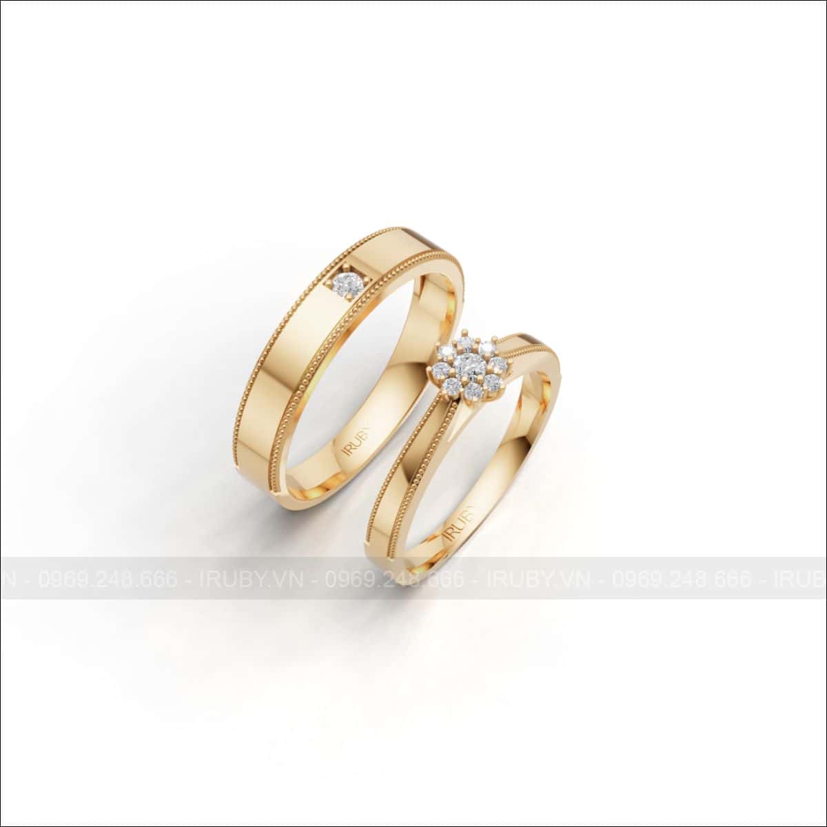 Nhẫn cưới kim cương Floral Vintage – IRNC055