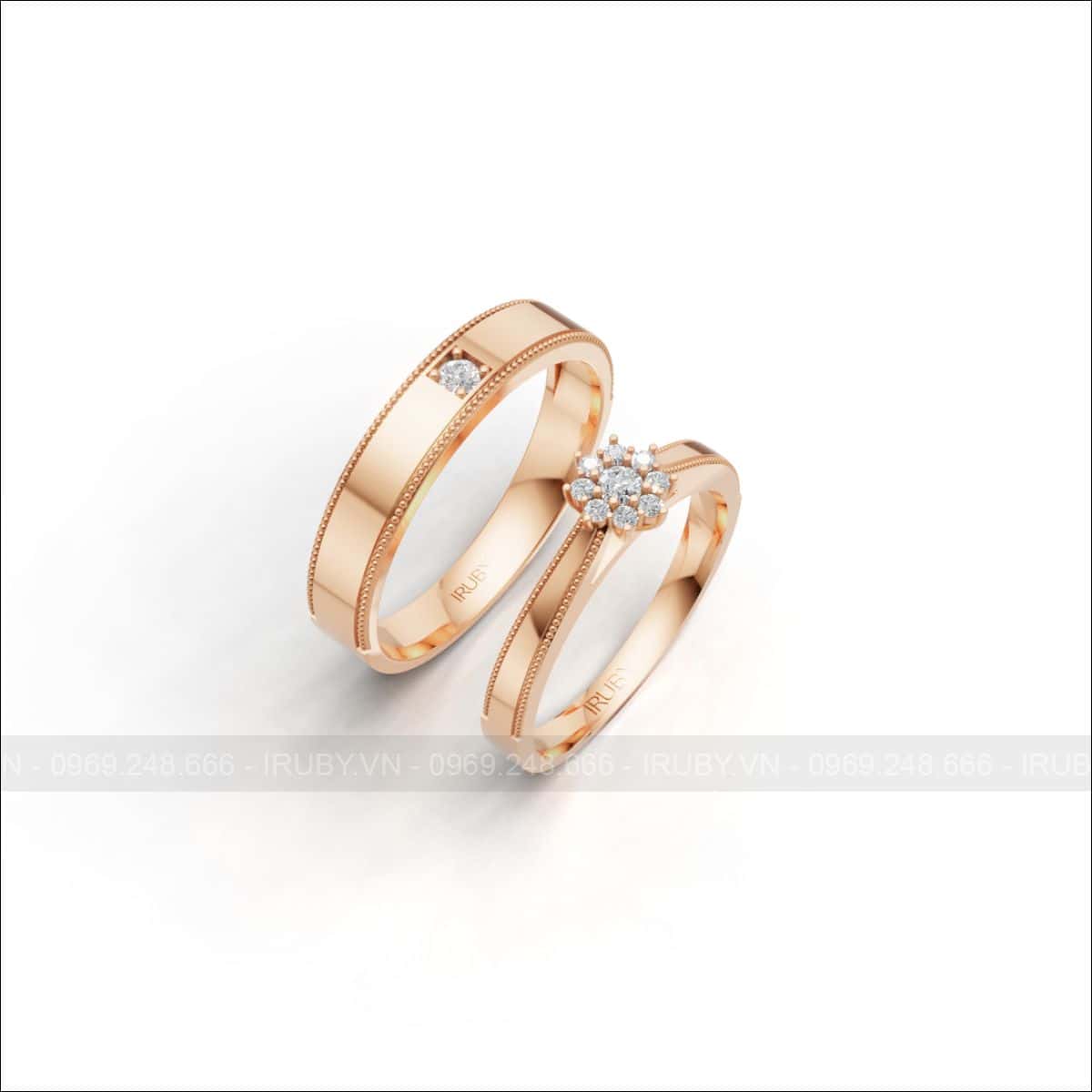 Nhẫn cưới kim cương Floral Vintage – IRNC055