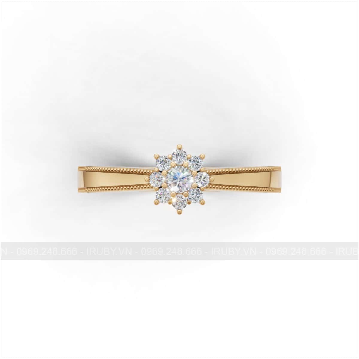 Nhẫn cưới kim cương Floral Vintage – IRNC055