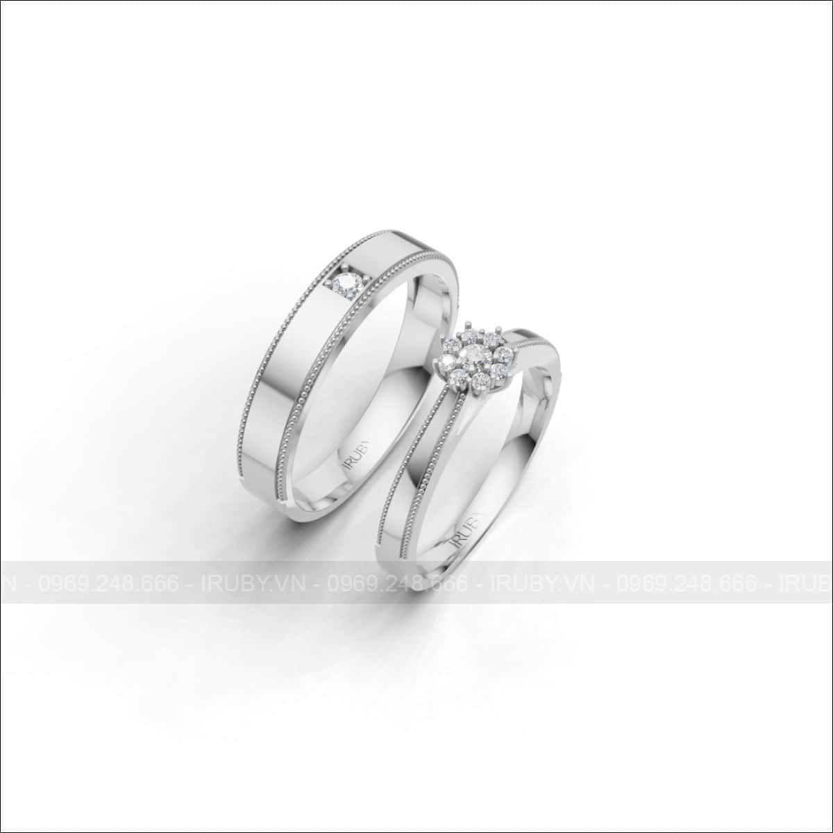 Nhẫn cưới kim cương Floral Vintage – IRNC055