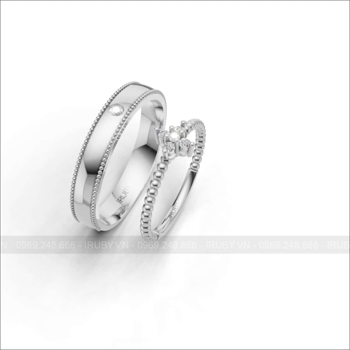 Nhẫn cưới kim cương dấu ấn vĩnh cửu - IRNC053
