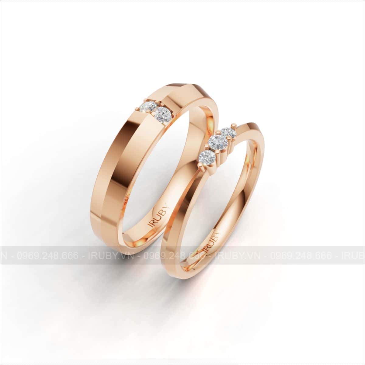 Nhẫn cưới kim cương three balance minimal – IRNC059