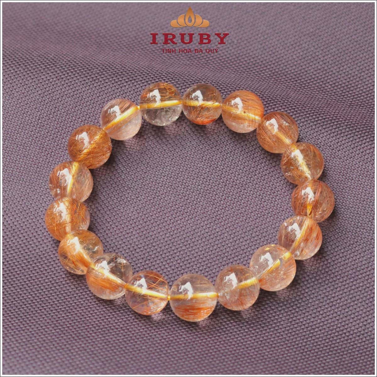 Vòng tay thạch anh tóc vàng 12,5mm – IRPT 26245125