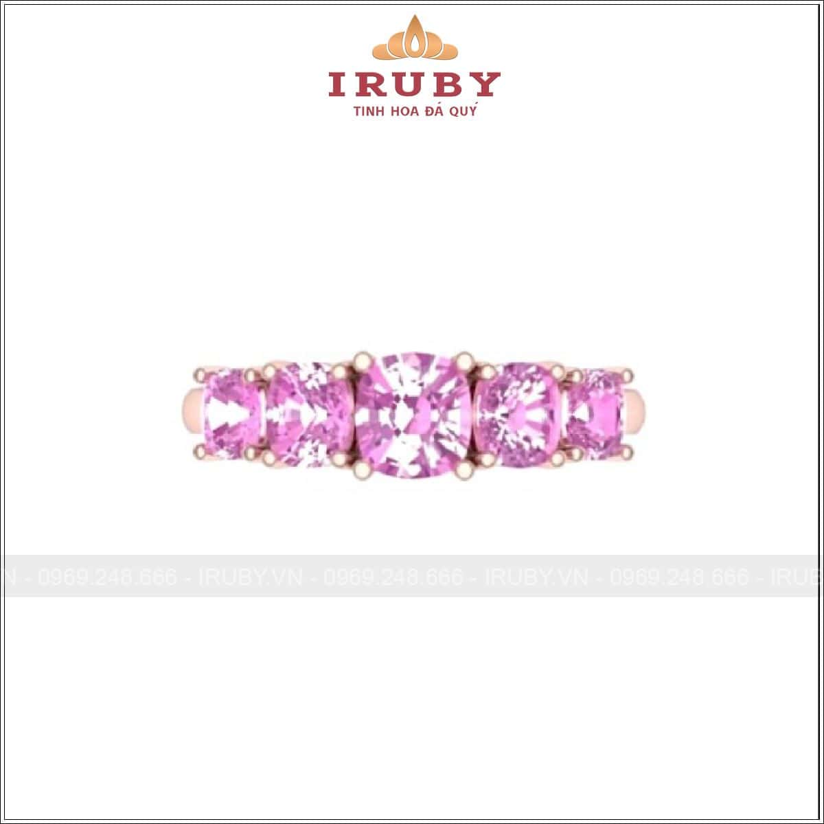 Nhẫn Nữ 5 Viên Đá Quý Hồng Thiết Kế Thanh Lịch – IRNU67