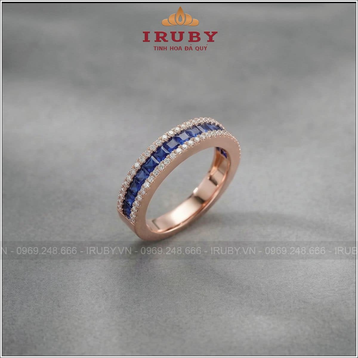 Nhẫn nữ đá Sapphire xanh lam thanh lịch - Sapphire ring - IRNU75