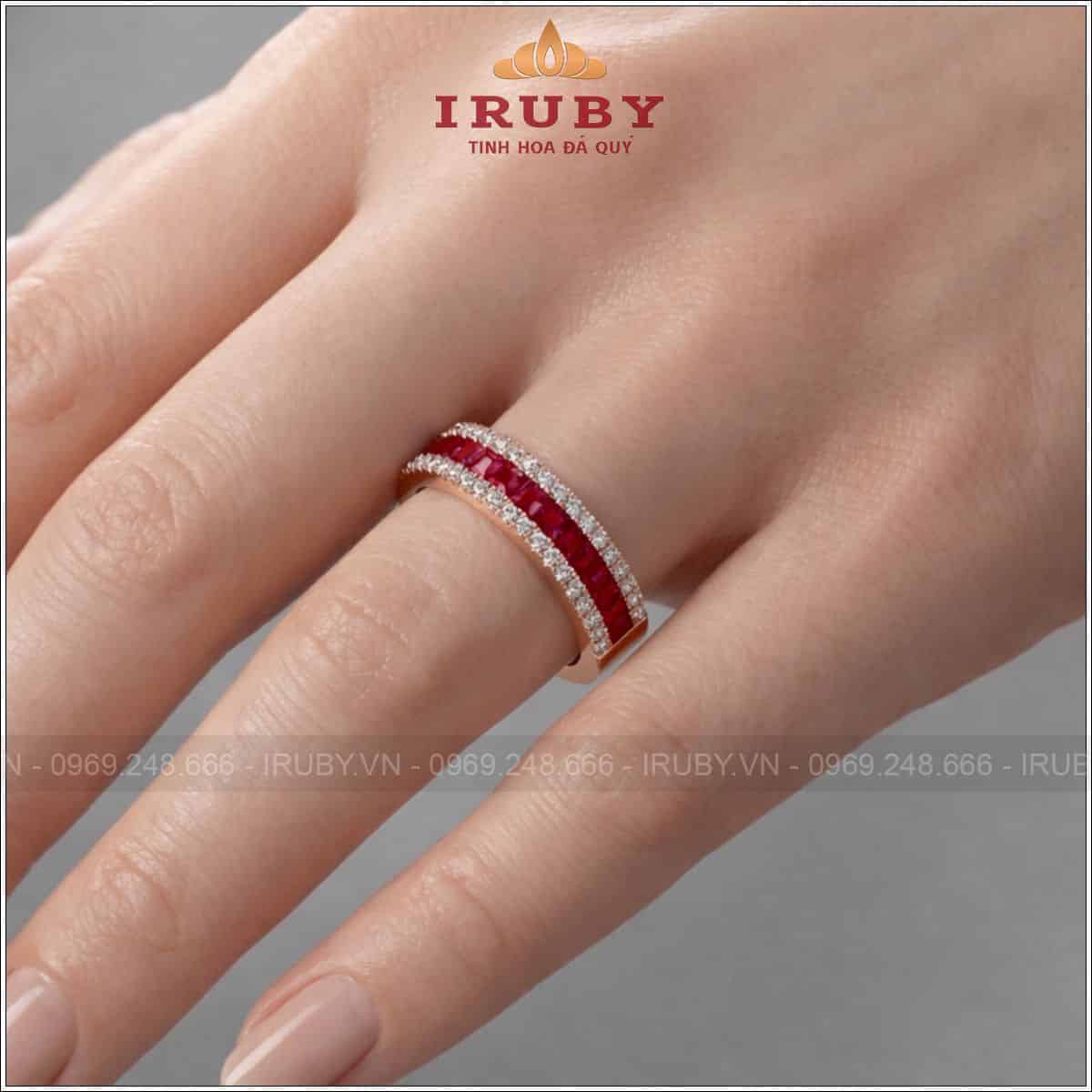Nhẫn nữ đá Garnet vintage – Garnet ring vintage - IRNU75.