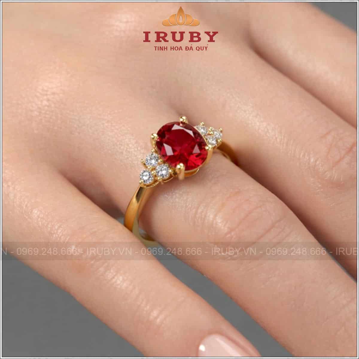 Nhẫn nữ đá Ruby - Ruby Ring oval shape – IRNU77