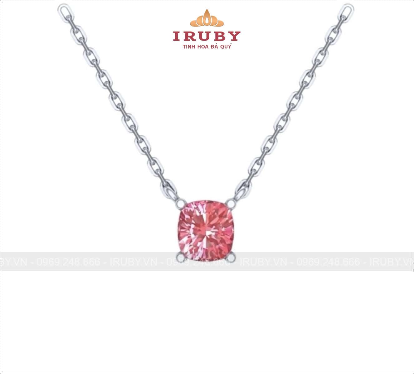 Mặt dây chuyền đá hồng tối giản – IRMD8