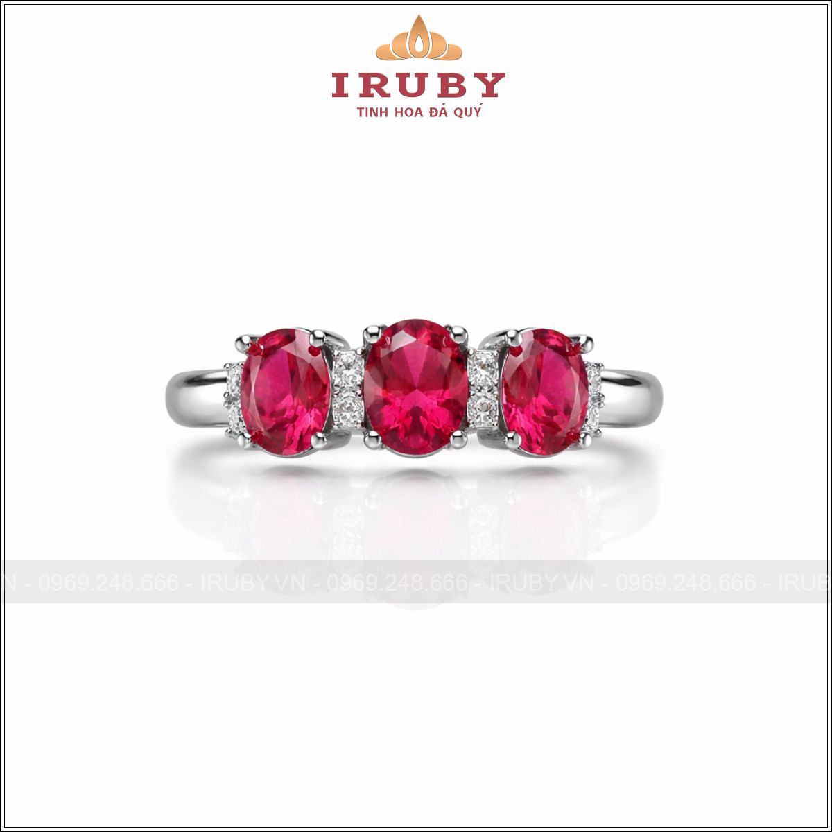 Nhẫn Nữ Đá Quý 3 Viên Thiết Kế Cổ Điển - GemStone Rings for Women - IRNU66