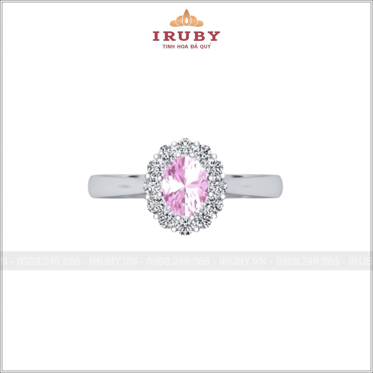 Nhẫn nữ Spinel hồng kết kim cương – IRNU71