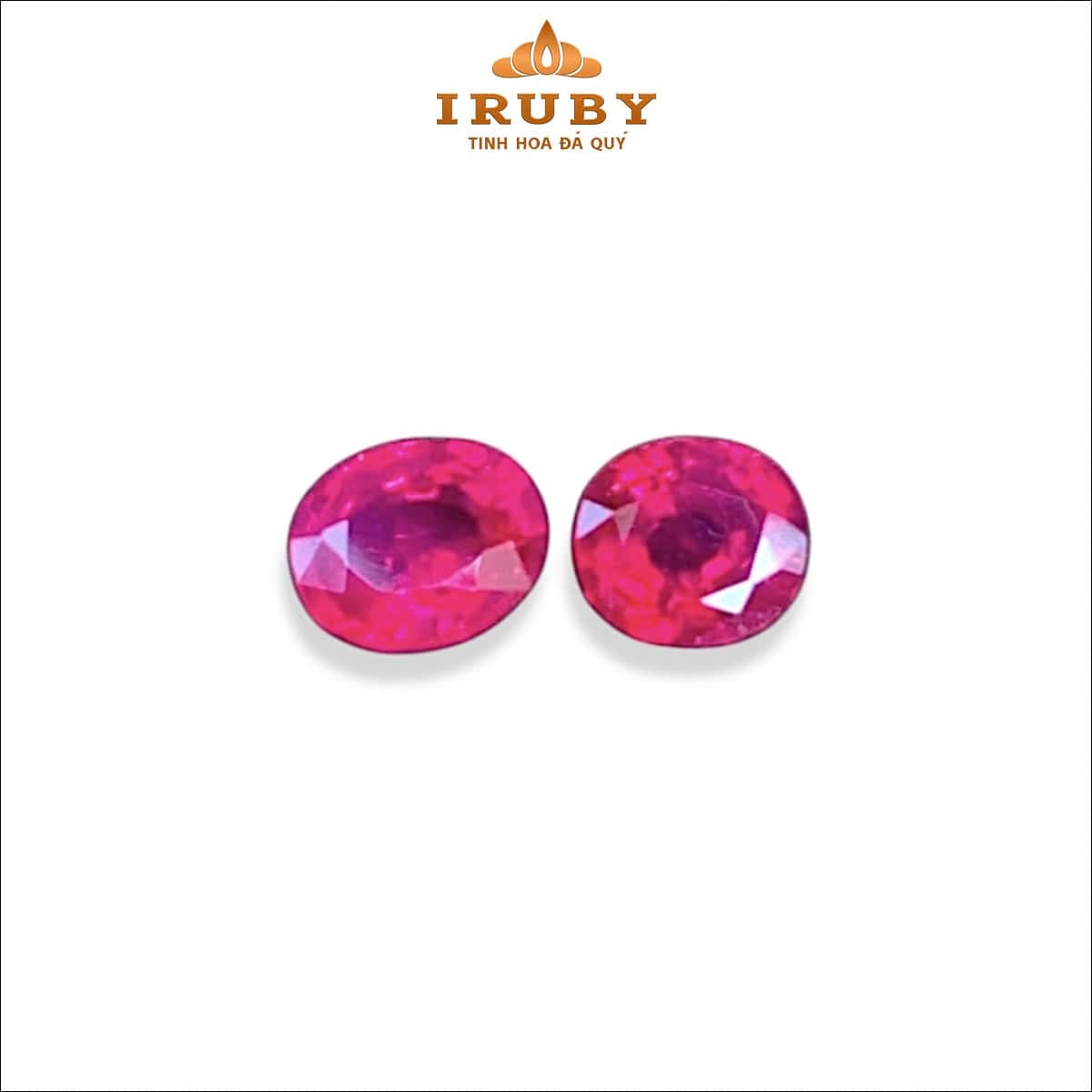 Đôi đá Ruby facet đỏ 0,56ct – Luc Yen Ruby – IRRF23 2639056