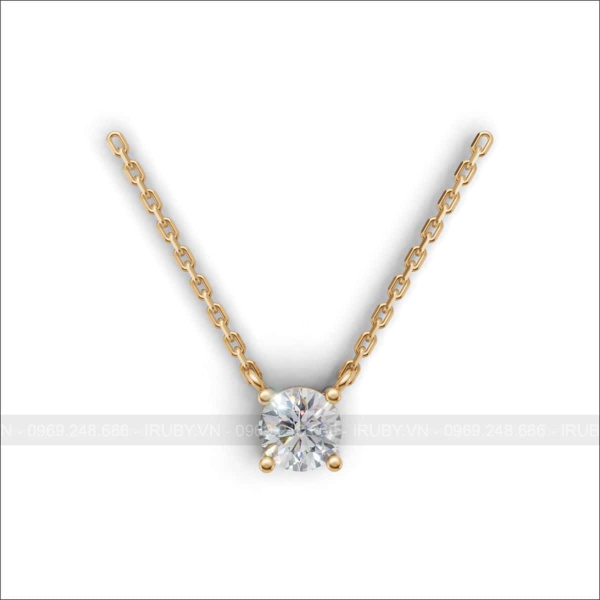 Mặt dây chuyền kim cương solitaire tối giản – IRMDKC 039