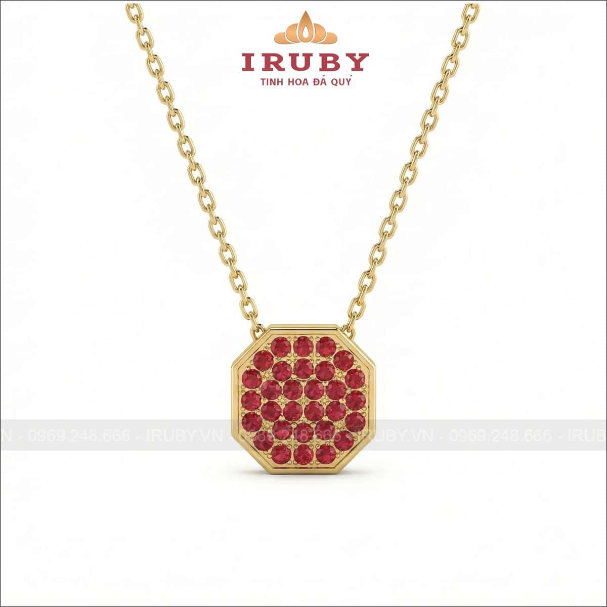 Mặt dây đa giác hiện đại – Geometric Gemstone Pendant – IRMD40