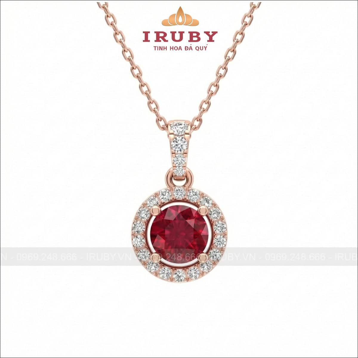 Mặt dây Halo Round Classic Gemstone – IRMD23