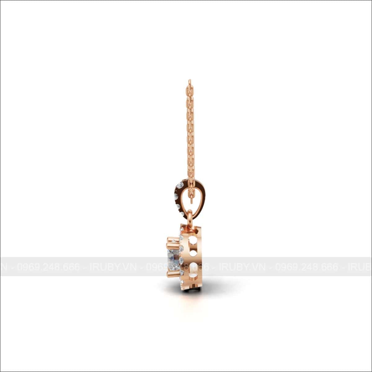 Mặt dây kim cương double Halo Premium – IRMDKC 033