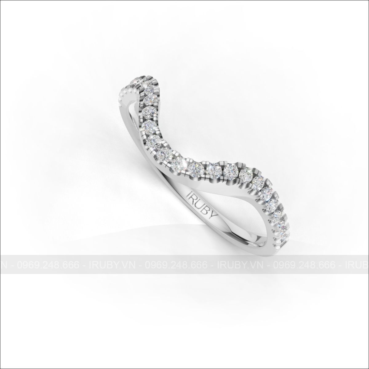 Nhẫn nữ kim cương eternity band sóng – IRNUKC 152