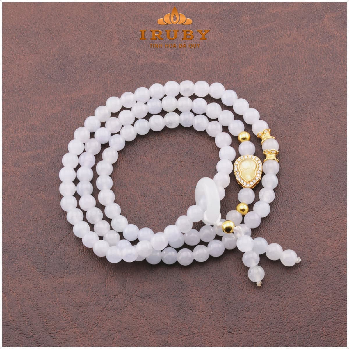 Vòng tay Bạch ngọc 5ly mix charm - IRBN 26311505 ảnh 4