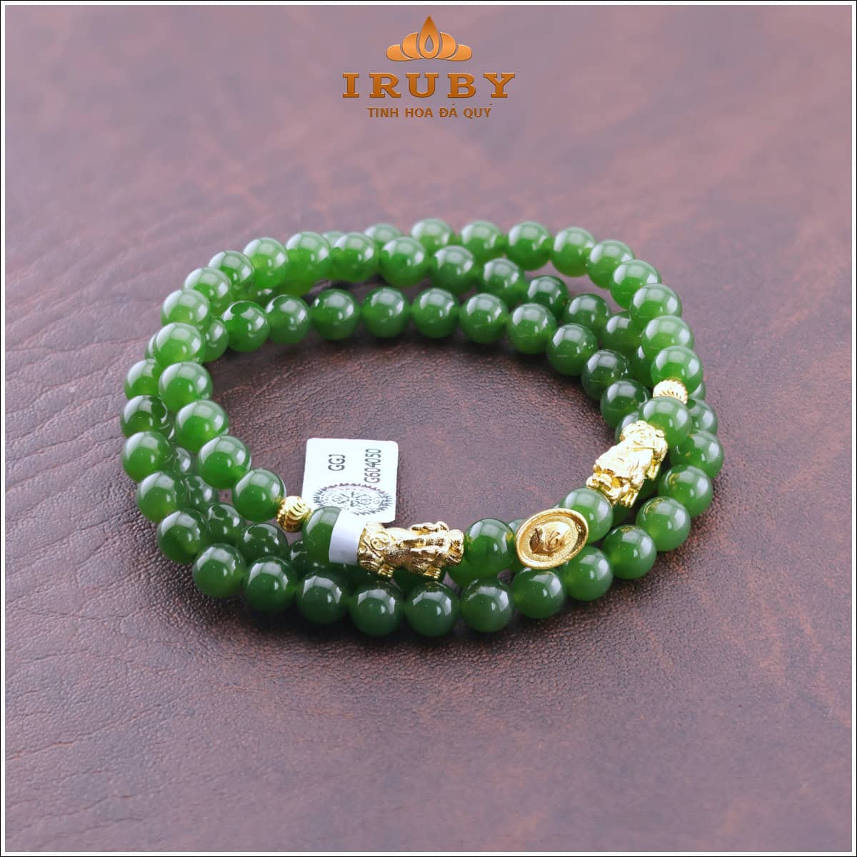 Vòng tay Ngọc Bích 6ly mix charm vàng 10k – IRPT 26369046