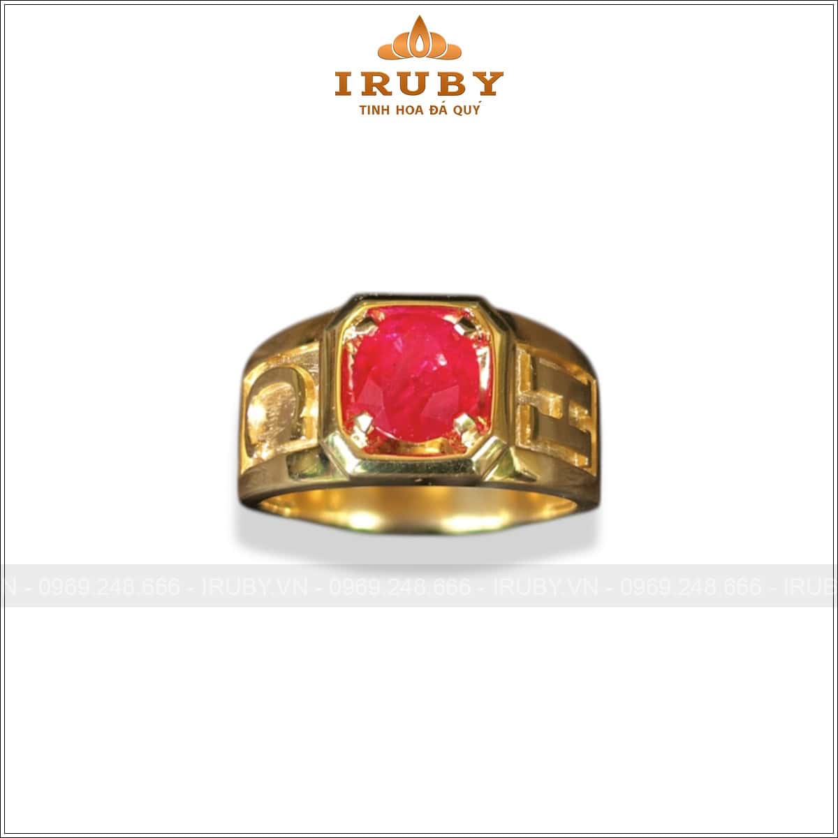 Nhẫn nam Ruby đỏ huyết 1,99ct khắc chữ C H – IRRF85 260135199