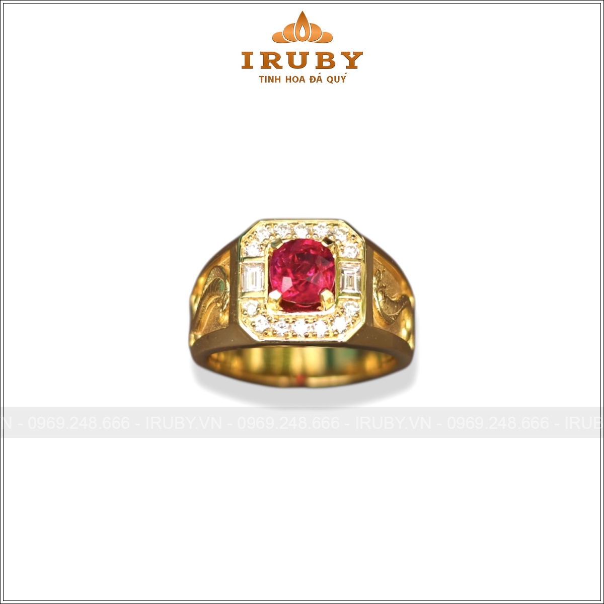 Nhẫn nam Ruby thiên nhiên 1,51ct điêu khắc tuổi Tỵ –  IRRF168 25490151