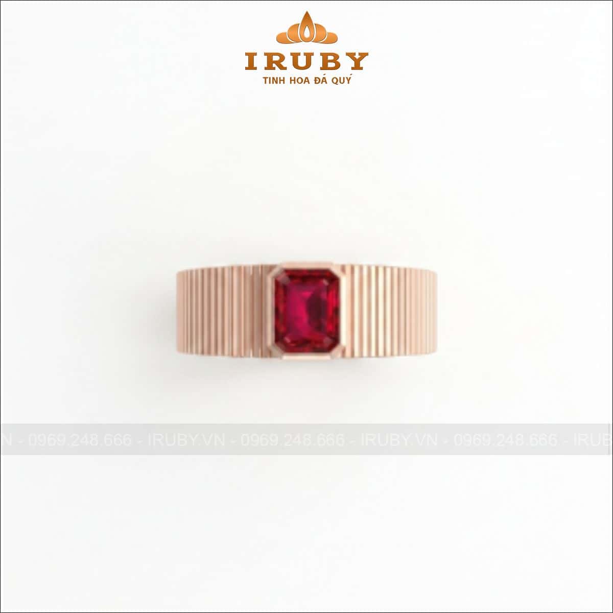 Nhẫn nam đá Spinel Emerald – Men’s Spinel ring emerald shape – IRNA10